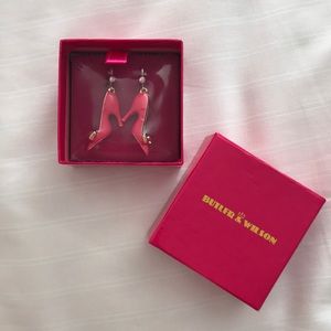 Butler & Wilson enamel shoe drop earrings